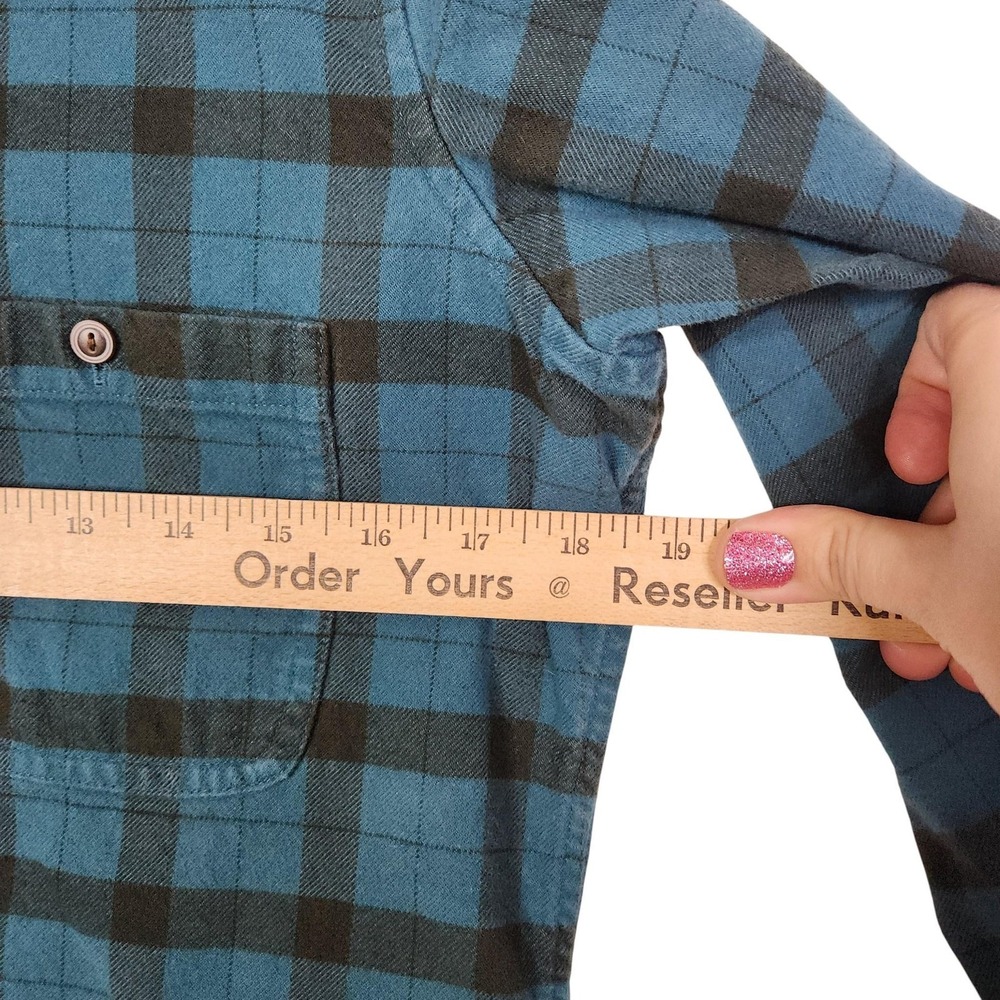 FILSON Alaskan Guide Shirt Womens Medium Blue Plaid Flannel Long Sleeve Button - Picture 9 of 12
